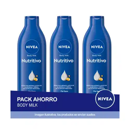 Pack 3x 400ml Nivea Body milk