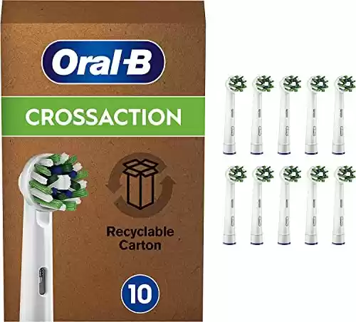 Pack de 10 Cabezales Oral-B CrossAction Recambios Cepillo de Dientes Eléctrico